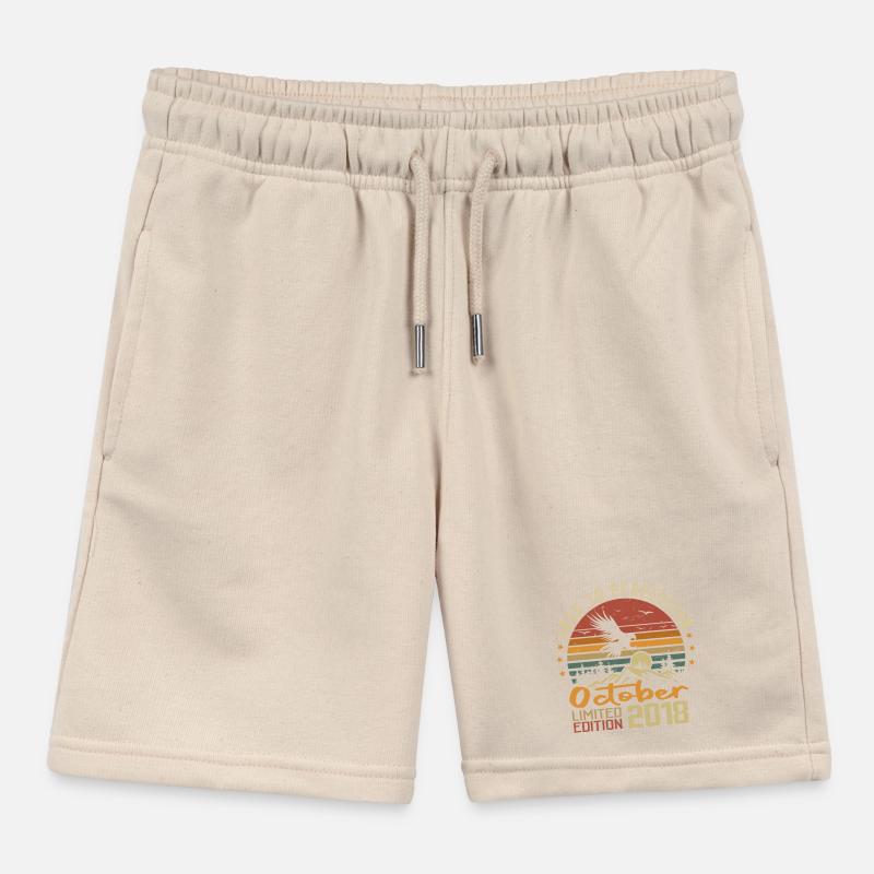 Vintage October 2018 - Retro Gift October 2018 Kids Organic Sweat Shorts by Stanley/Stella