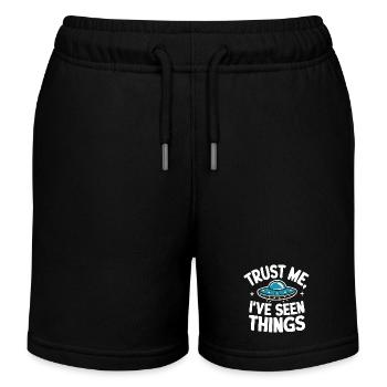 Alien UFO Aliens Außerirdischer - Kids Organic Sweat Shorts by Stanley/Stella - black - Front