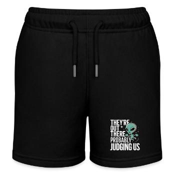 Alien UFO Aliens Außerirdischer - Kids Organic Sweat Shorts by Stanley/Stella - black - Front