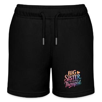 Sister Sibling Family - Kids Organic Sweat Shorts by Stanley/Stella - black - Front
