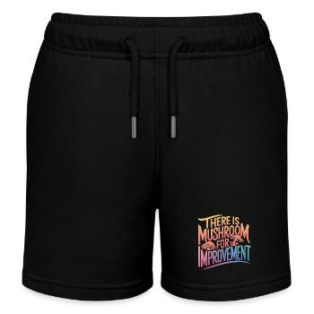 Mushroom Mushrooms Funghi Mushroom - Kids Organic Sweat Shorts by Stanley/Stella - black - Front