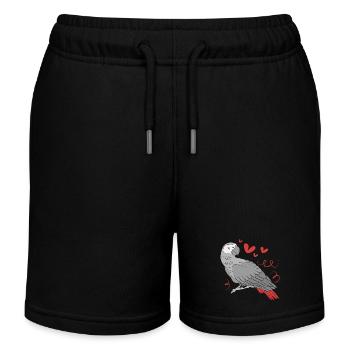 Perroquet Gris - Short de jogging enfant bio Stanley/Stella - noir - Devant