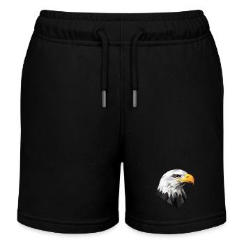 AdlerKopf Low Poly Logo Design - Kinder Organic Joggingshorts Mini Bolter von Stanley/Stella - Schwarz - Vorne