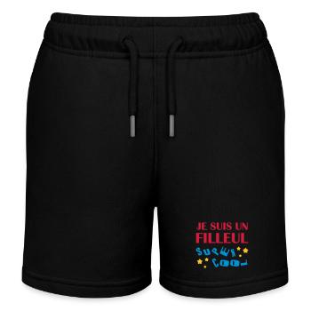 Patin / Pate / Patentochter / Patensohn - Kinder Organic Joggingshorts Mini Bolter von Stanley/Stella - Schwarz - Vorne