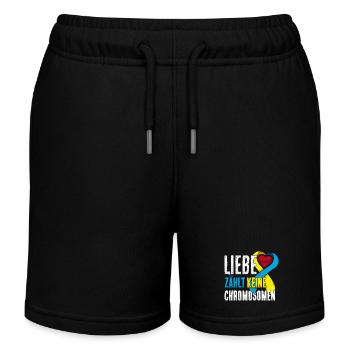 Down Syndrome Tag Liebe zählt keine Chromosomen - Kinder Organic Joggingshorts Mini Bolter von Stanley/Stella - Schwarz - Vorne
