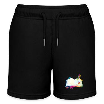 journal hétéroclite avec plume et blobs - Short de jogging enfant bio Stanley/Stella - noir - Devant