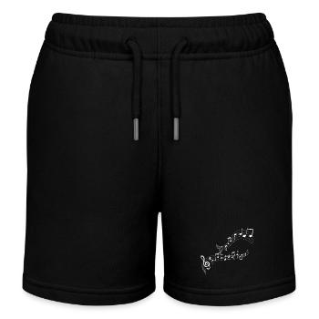 Flowing note melody - Kids Organic Sweat Shorts by Stanley/Stella - black - Front