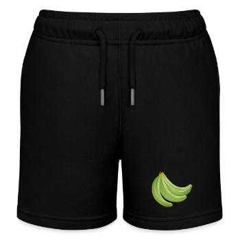 quatre bananes non mûres vert vif - Short de jogging enfant bio Stanley/Stella - noir - Devant