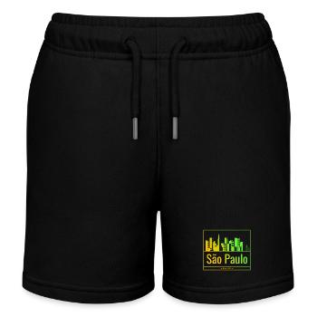 São Paulo skyline in neon gradient - Kids Organic Sweat Shorts by Stanley/Stella - black - Front