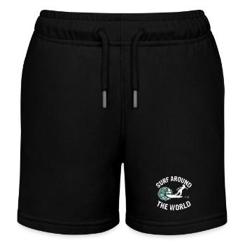SURF autour du monde - Short de jogging enfant bio Stanley/Stella - noir - Devant