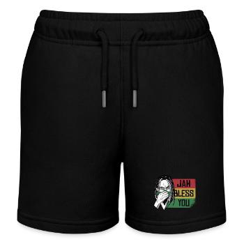 Jah Bénissez-vous Graphique rastafari - Short de jogging enfant bio Stanley/Stella - noir - Devant