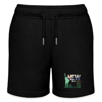 New York Skyline Fireworks - Kids Organic Sweat Shorts by Stanley/Stella - black - Front
