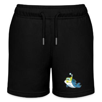 Plongée en apnée avec plongeur de dauphins - Short de jogging enfant bio Stanley/Stella - noir - Devant