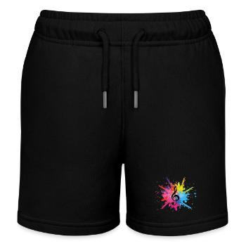 Musik und mehrfarbige Explosion (schwarz) - Kinder Organic Joggingshorts Mini Bolter von Stanley/Stella - Schwarz - Vorne