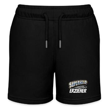 Superheld, clever getarnt als Erzieher - Kinder Organic Joggingshorts Mini Bolter von Stanley/Stella - Schwarz - Vorne