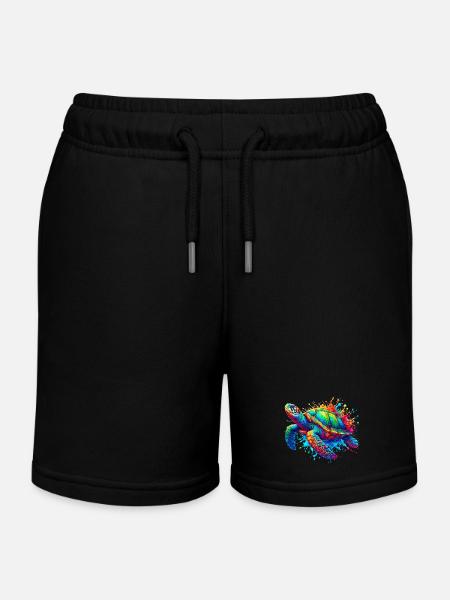 Schildkröte - Kinder Organic Joggingshorts Mini Bolter von Stanley/Stella - Schwarz