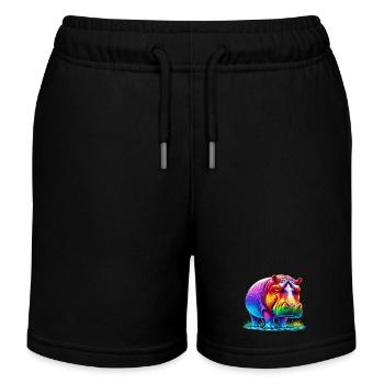 Nilpferd - Kinder Organic Joggingshorts Mini Bolter von Stanley/Stella - Schwarz - Vorne