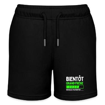 Bientôt grand frère - Short de jogging enfant bio Stanley/Stella - noir - Devant