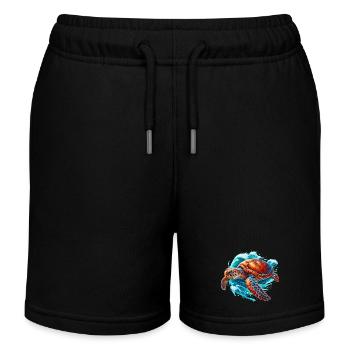 Schildkröte - Kinder Organic Joggingshorts Mini Bolter von Stanley/Stella - Schwarz - Vorne