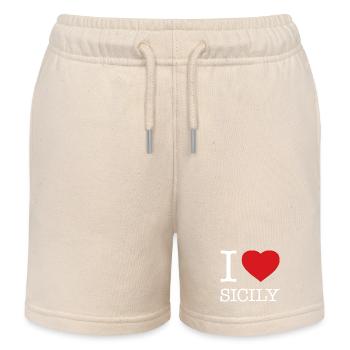 J’AIME LA SICILE Sizilien - Short de jogging enfant bio Stanley/Stella - écru doux - Devant