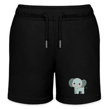 Niedlicher glücklicher Elefant - Entzückende Karikatur - Kinder Organic Joggingshorts Mini Bolter von Stanley/Stella - Schwarz - Vorne