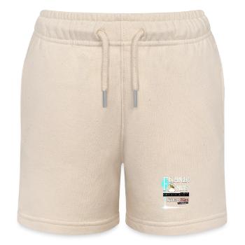 Fischinger-Online shortened with Mystery Files + URL - Kids Organic Sweat Shorts by Stanley/Stella - soft Ecru - Front
