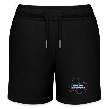 Neo-Typoschrift: Time for Revolution - Kinder Organic Joggingshorts Mini Bolter von Stanley/Stella - Schwarz - Vorne