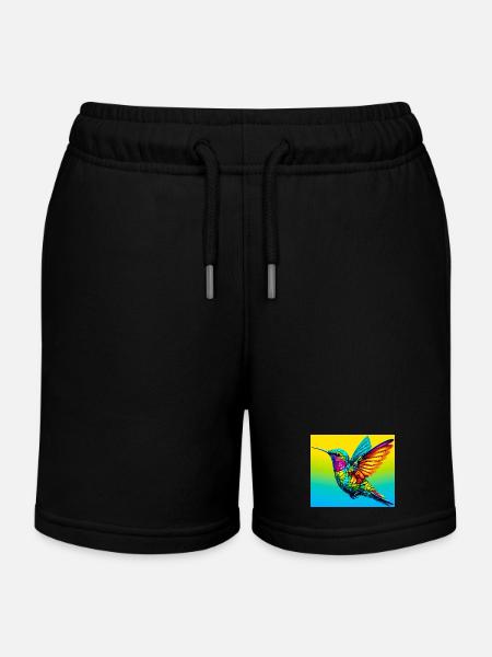 Kolibri - Kinder Organic Joggingshorts Mini Bolter von Stanley/Stella - Schwarz