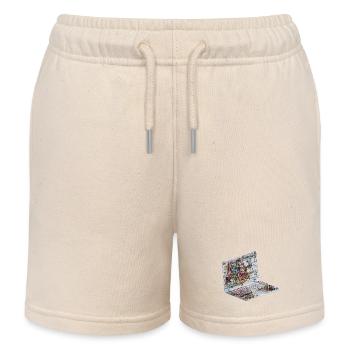 Transparente CAD-Schaltkreiskunst beim Laptop - Kinder Organic Joggingshorts Mini Bolter von Stanley/Stella - Natur - Vorne