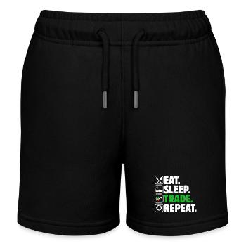 Stock Exchange Trading Crypto Stock Market Trader - Kids Organic Sweat Shorts by Stanley/Stella - black - Front