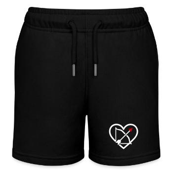 Archery Heart Bow Arrow Sport Gift - Kids Organic Sweat Shorts by Stanley/Stella - black - Front