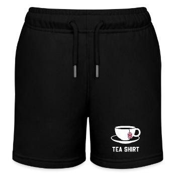 Chemise thé – Jeu de mots calme avec la tasse de thé - Short de jogging enfant bio Stanley/Stella - noir - Devant