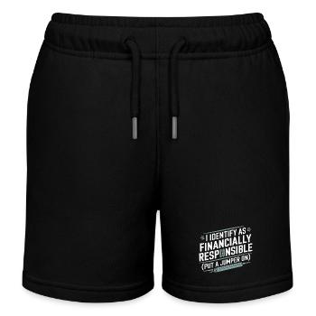 Financially Responsible Identity Tee - Kids Organic Sweat Shorts by Stanley/Stella - black - Front
