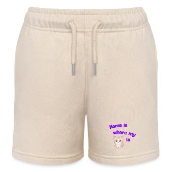 Zuhause ist dort, wo meine Katze ist - Kinder Organic Joggingshorts Mini Bolter von Stanley/Stella - Natur - Vorne