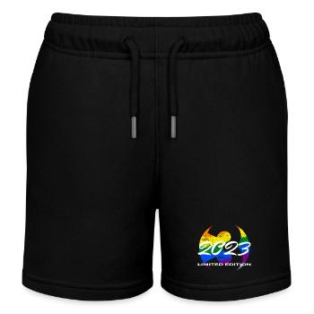 3rd Birthday 2023 Boys and Girls Gift - Kids Organic Sweat Shorts by Stanley/Stella - black - Front