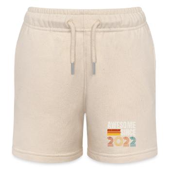 Awesome Since 2022 Retro Vintage Birthday - Kids Organic Sweat Shorts by Stanley/Stella - soft Ecru - Front