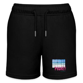 Phuket in Thailand Vintage Strand Urlaub Souvenir - Kinder Organic Joggingshorts Mini Bolter von Stanley/Stella - Schwarz - Vorne