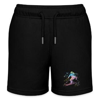 Alpine skiing Winter sports Nordic skiing - Kids Organic Sweat Shorts by Stanley/Stella - black - Front