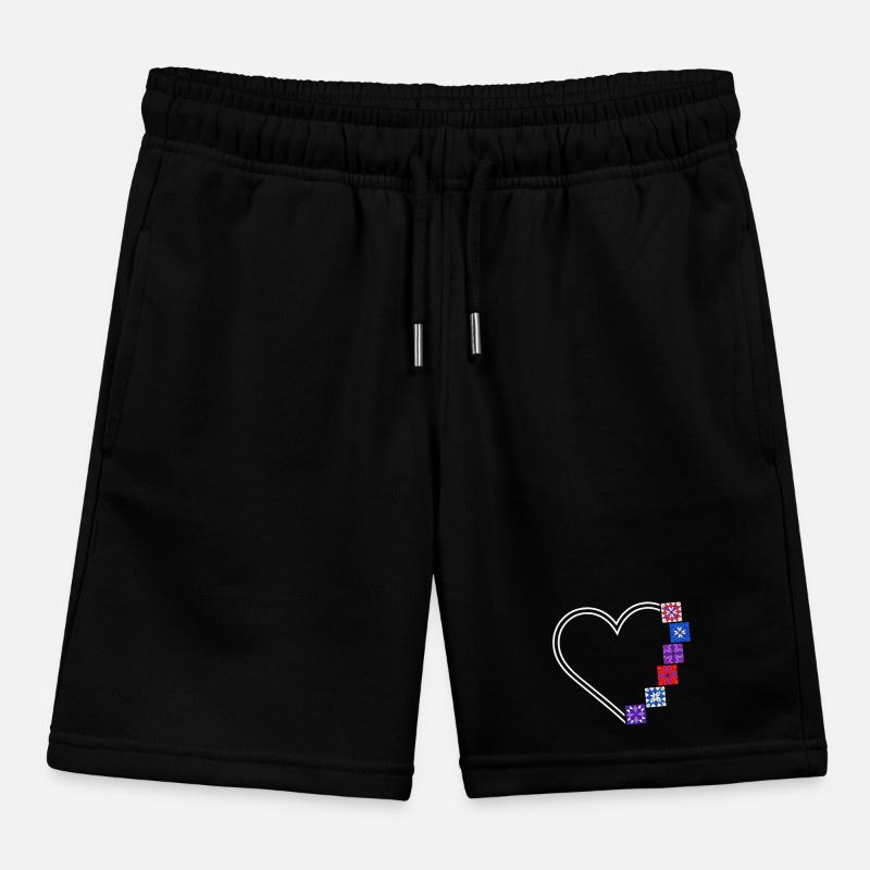Quilting Passion | Cœurs et Blocs de Patchwork Short de jogging enfant bio Stanley/Stella