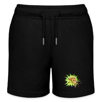 Pizzastück Aggressor Neonburst - Kinder Organic Joggingshorts Mini Bolter von Stanley/Stella - Schwarz - Vorne