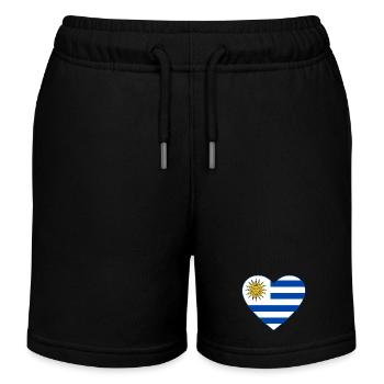 Uruguay_Flagge_Herz - Short de jogging enfant bio Stanley/Stella - noir - Devant