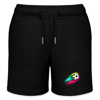 Deutschland – Ball im Farbenrausch Design - Kinder Organic Joggingshorts Mini Bolter von Stanley/Stella - Schwarz - Vorne