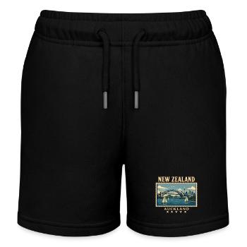New Zealand Auckland Vintage Tour - Kids Organic Sweat Shorts by Stanley/Stella - black - Front