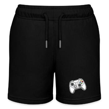 Illustration de manette rétro - Short de jogging enfant bio Stanley/Stella - noir - Devant