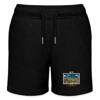 Taiwan Taipei Vintage Reisemarke - Kinder Organic Joggingshorts Mini Bolter von Stanley/Stella - Schwarz - Vorne