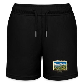 Liechtenstein Malbun Vintage Reisemarke - Kinder Organic Joggingshorts Mini Bolter von Stanley/Stella - Schwarz - Vorne