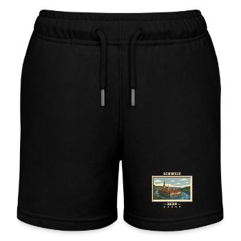 Schweiz Bern Vintage Reisemarke - Kinder Organic Joggingshorts Mini Bolter von Stanley/Stella - Schwarz - Vorne