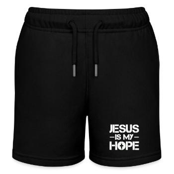 Jesus ist meine Hoffnung - Kinder Organic Joggingshorts Mini Bolter von Stanley/Stella - Schwarz - Vorne