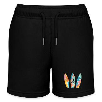 HOZGOR Retro Boards - Kids Organic Sweat Shorts by Stanley/Stella - black - Front