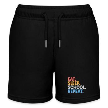 Essen, schlafen, Schule wiederholen, Schüler, lustiges Geschenk - Kinder Organic Joggingshorts Mini Bolter von Stanley/Stella - Schwarz - Vorne